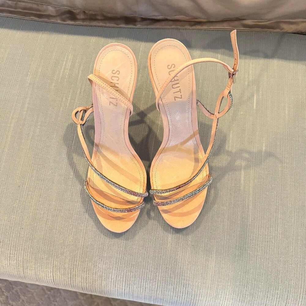 Schutz Mariah Rhinestone Sandals - Size 8.5